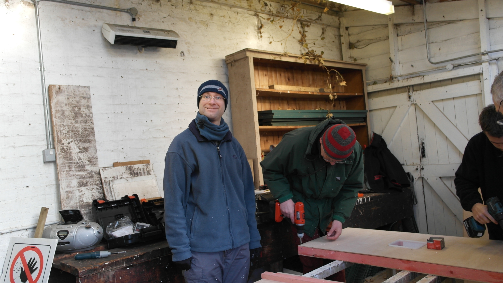 A photo from the FoTF Conservation Event - December 2018 - Constructing Mink Rafts at Santon Downham Workshops : The team at work on the Mink Rafts