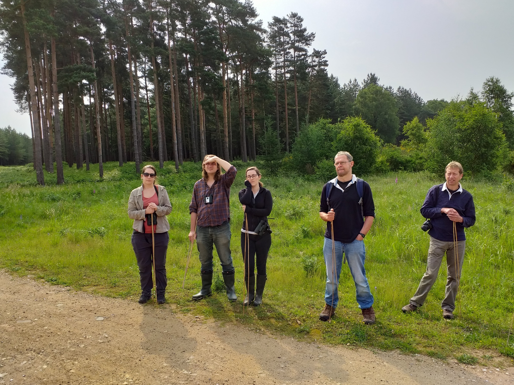 A photo from the FoTF Conservation Event - June 2019 - Nightjar Nest Hunt with members of the BTO - British Trust for Ornithology : The volunteers assemble for a briefing