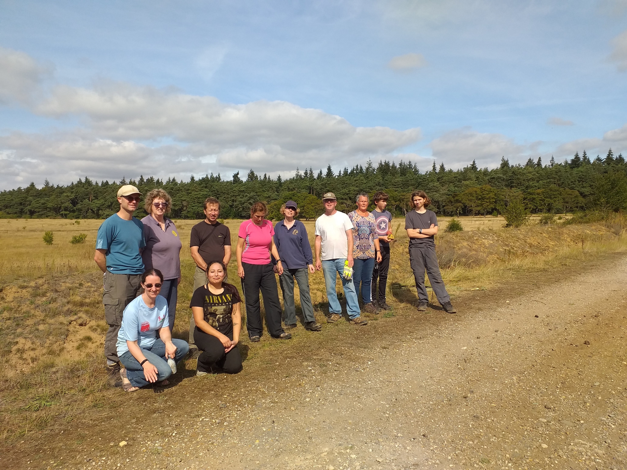 A photo from the FoTF Conservation Event - September 2019 - Scrub Clearance at Cranwich Camp : A group photo of the volunteers